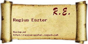 Regius Eszter névjegykártya