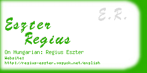 eszter regius business card